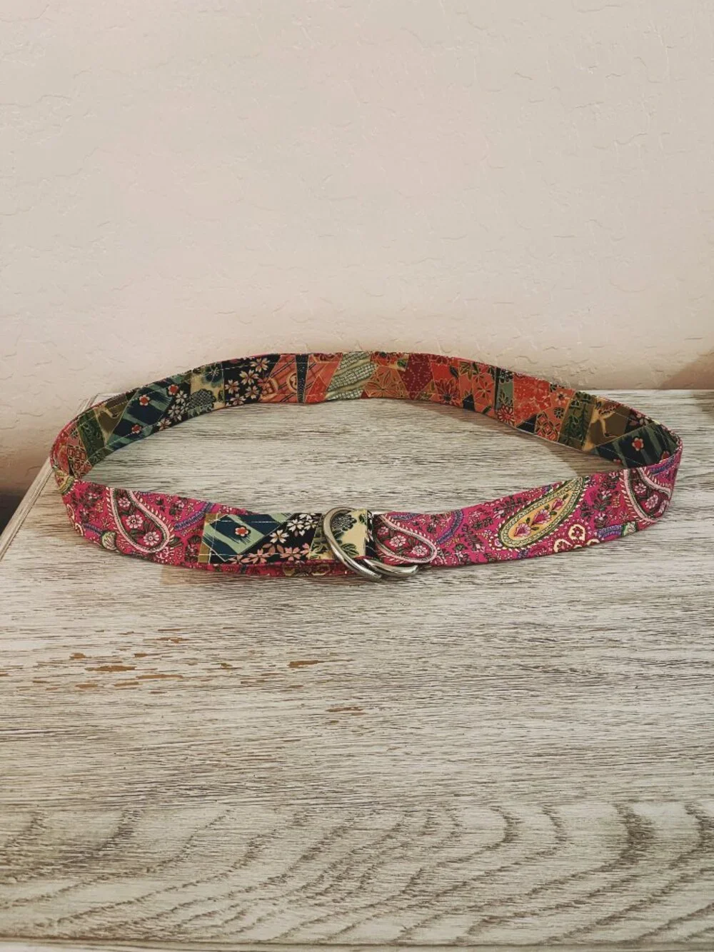 Belly Loops Fabric Belt Multi Paisley Floral Multi Pink